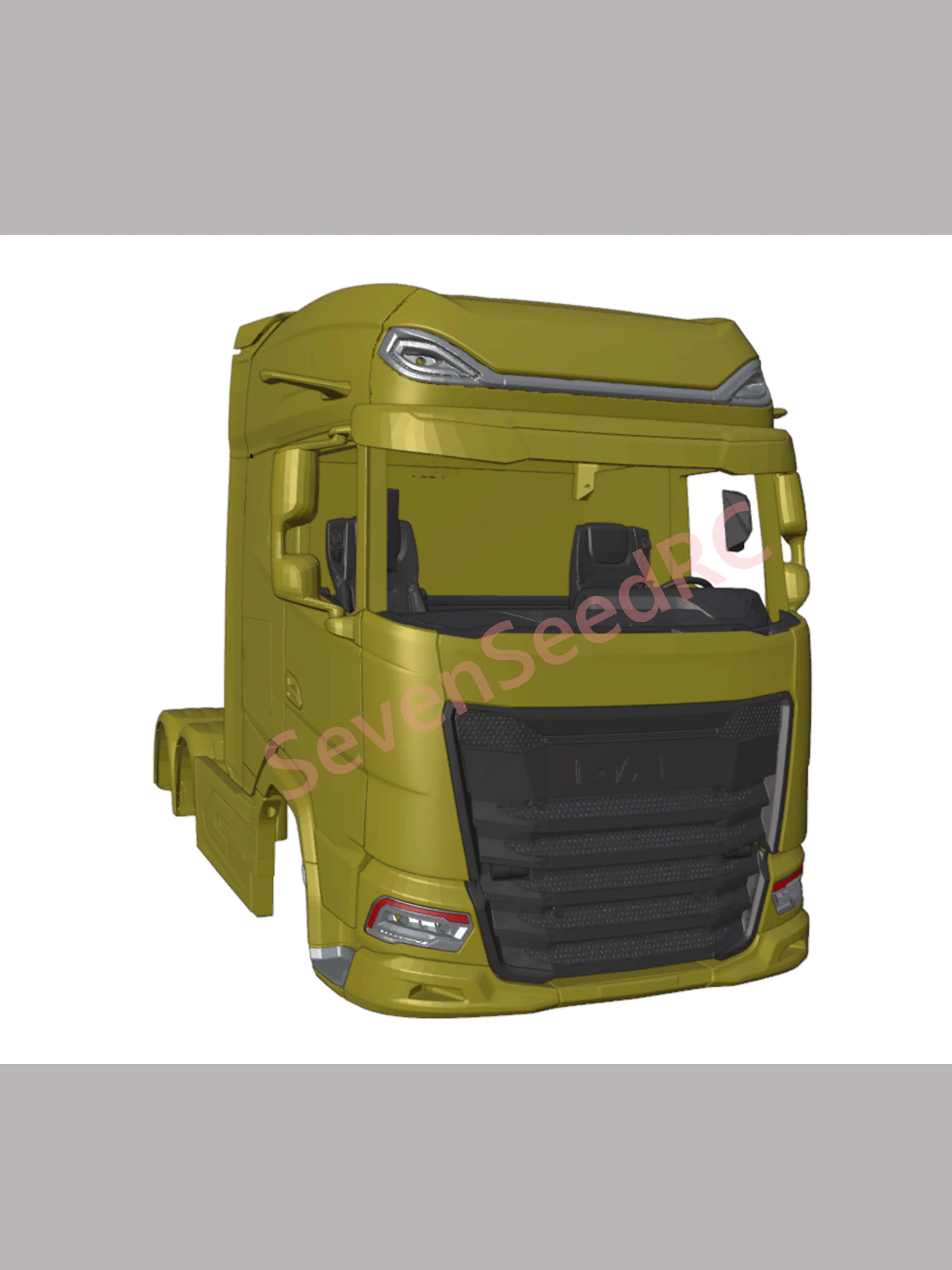 3D Printed Truck Cab DAF XG 1/14 For Fmx Static Dot Model JDM Tamiya Lesu Lxy Scaleclub SCX10 TRX6 Crossrc NT JT4 view 3