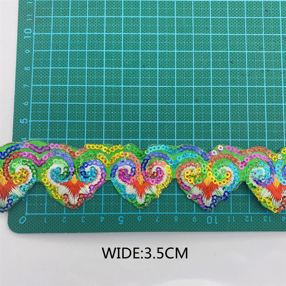 10yards Many colors  Embroidery Iron on Lace Trim Patches for Women\'s men\'s clothes DIY