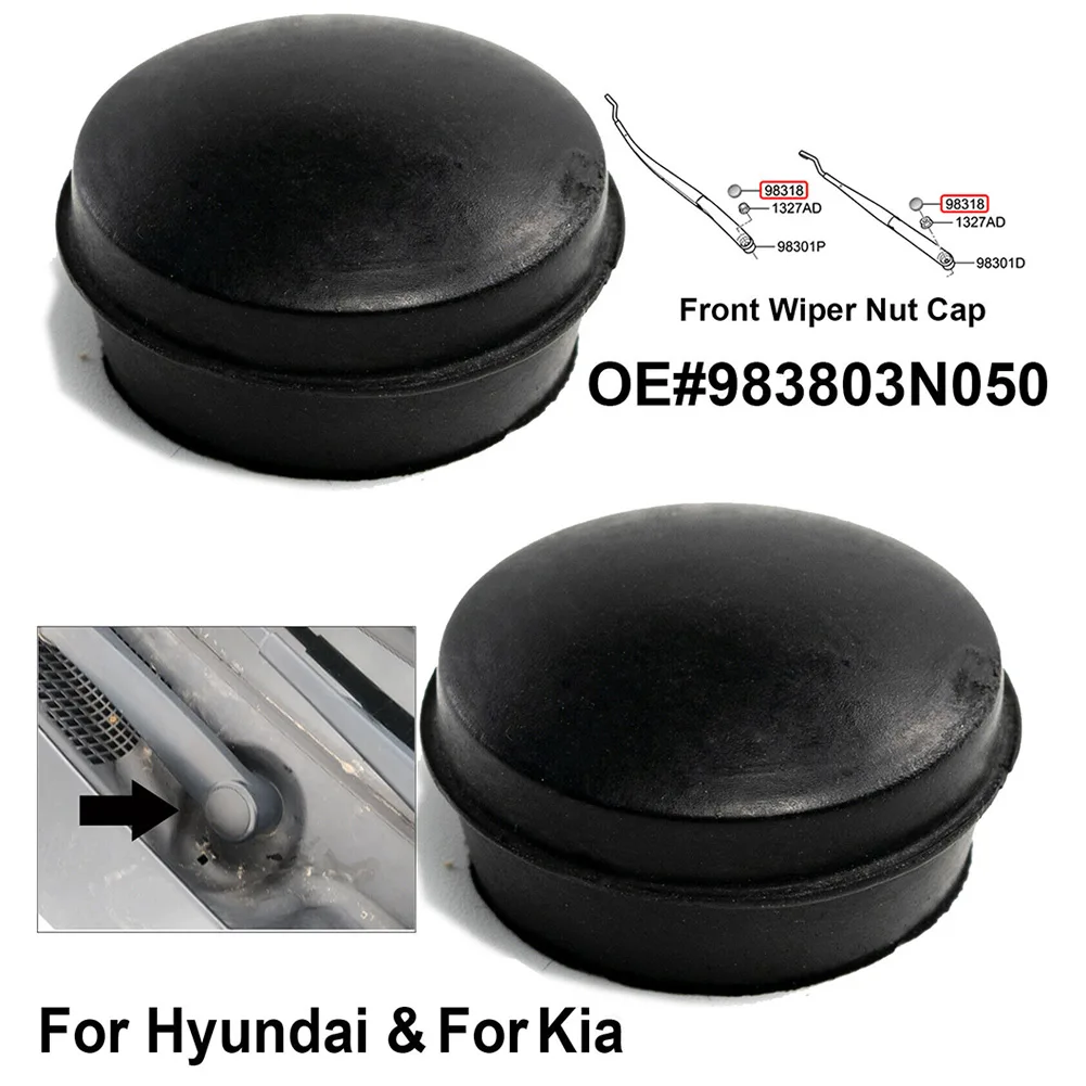 2x Front Windshield Wiper Arm Nuts Cover Cap Bolt For Hyundai For Kia  For Elantra For Kona 983804H050