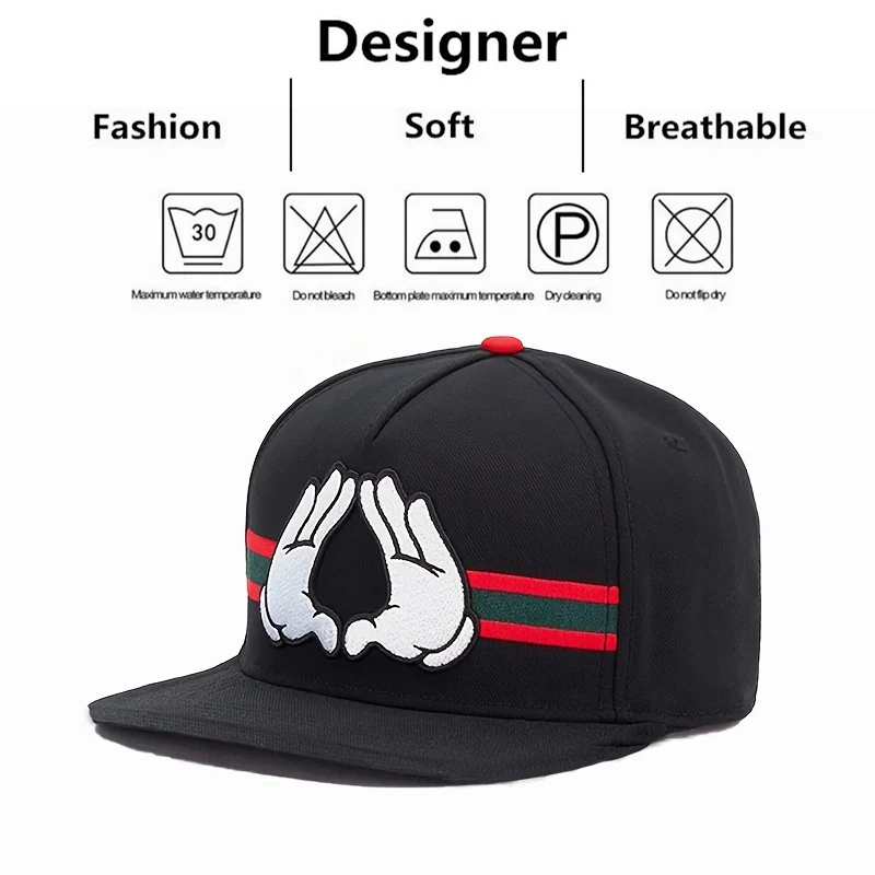 Ręcznie haftowana czapka z daszkiem w stylu hiphop czapka typu snapback dla dorosłych kapelusz przeciwsłoneczny unisex regulowane czapki baseballowe