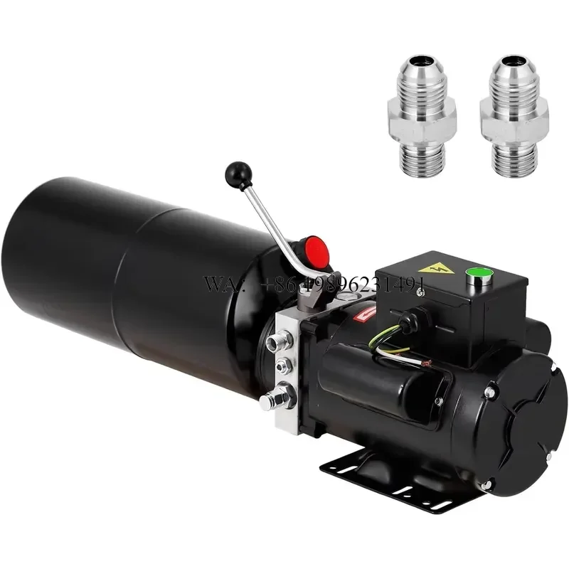 Wmwmnu for 220V Single Phase 10.5 Quart Hydraulic Power Unit Car Lift Pump with 10L Steel Tank and Bearing Core