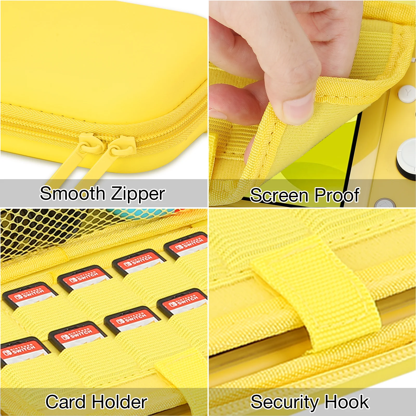 هيستوب متوافق مع سويتش لايت حافظة حمل ، سويتش لايت حافظة واقية مع تي بي يو ناعم حافظة ألعاب بطاقة 6 قبعات قبضة الإبهام