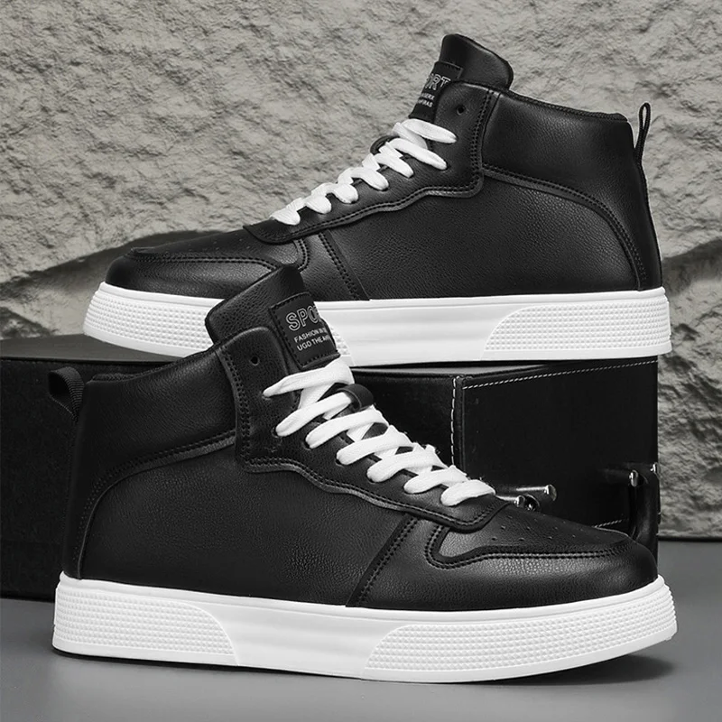 

Обувь для скейтбординга, мужские удобные кожаные повседневные вулканизированные туфли на плоской подошве, модные классические дышащие белые кроссовки, мужские большие размеры