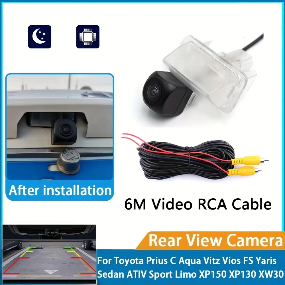 for Toyota Rearview Backup Camera Compatible with Prius C/Aqua, Yaris, Auris Hatchback, Fortuner -  Night Vision