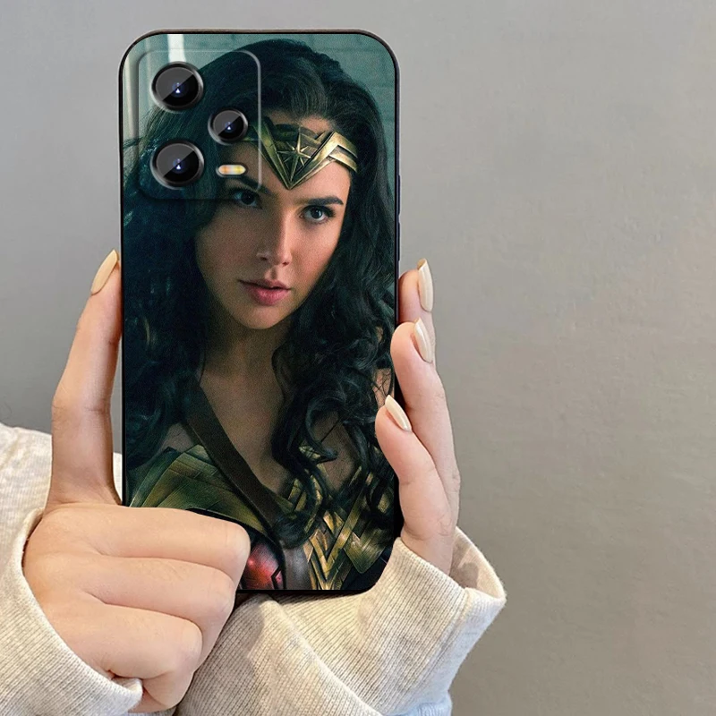 W-Wonders Womans Superhero For Xiaomi Redmi Note 13 12R 12 12S Turbo 11 11T 11S 10 10S Pro Plus 5G Black Soft Phone Case