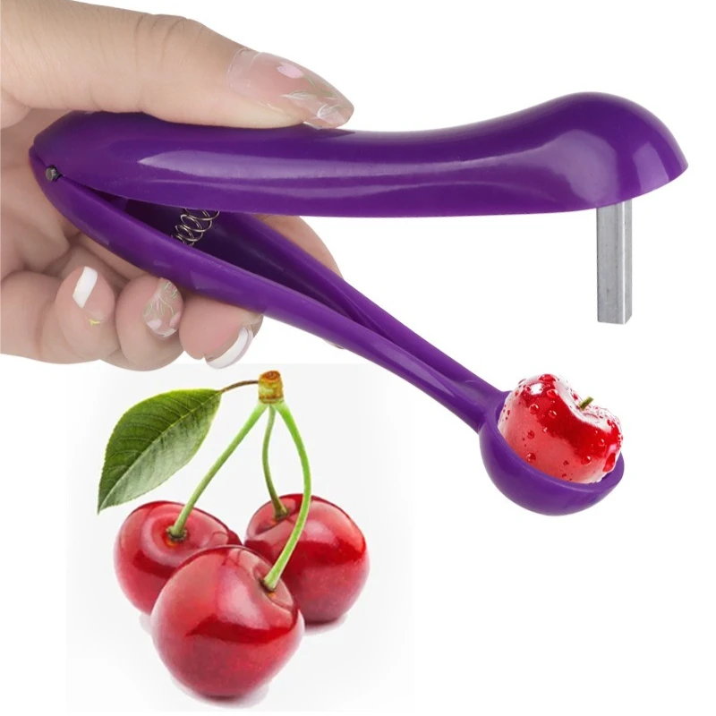 Removedor de huesos de cocina de fruta cereza, fácil removedor de semillas de núcleo de fruta, herramienta rápida para apretar frutas y verduras, eliminador de cerezas