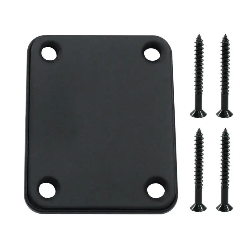 Musiclily Pro Rectangle 4 Hole Heavy Duty Steel Guitar Neck Joint Plate for Guitar Bass Repair Tool Kit Components