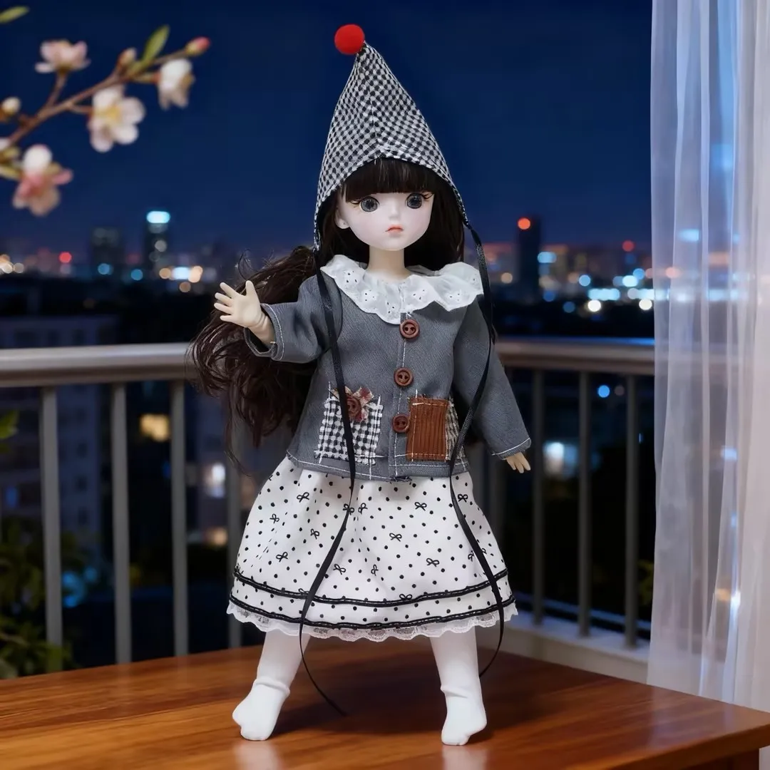 

Casual Overalls Dress Skirt For 1/6 BJD Doll 30cm Baby Doll Dress Up Outfit Accessories (With Doll)
