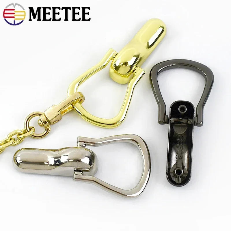 4/10Pcs Meetee Metal Bag Side Clip D Ring Screw Buckles Handbag Strap Connector Clasp Hanger Hook Hardware Sewing Accessories