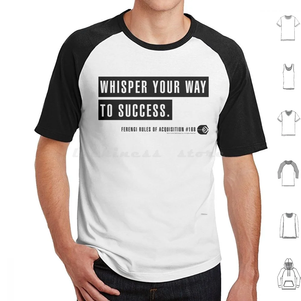 نجمة الفضاء العميق تسعة الهمس طريق النجاح تي شيرت القطن الرجال النساء DIY بها بنفسك طباعة نجمة الفضاء العميق تسعة قواعد Ferengi