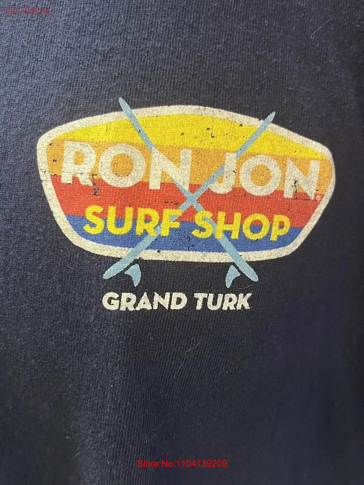 Ron Jon Surf Shop Blue 2XL T-Shirt Grand Turk Vintage Look Surfboards long sleeves