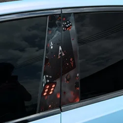 1PC Fire Smoke Poker and Dice Car Stickers Auto B Pillar Waterproof Cover Scratches DIY Car Doors Pillar Sunscreen Vinyl Decals