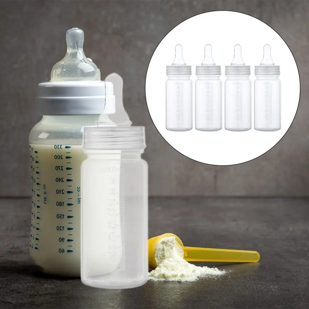 

4Pcs Infant Feeding Bottle Disposable Newborn Milk Bottle with Measurement Scale for Baby 0-3 Months Travel Friendly