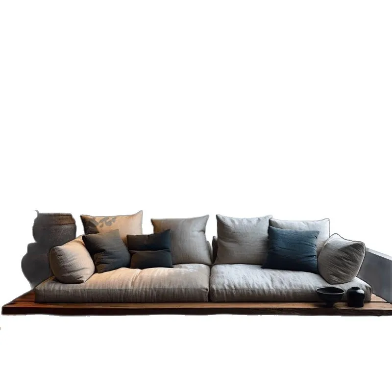 Breakfast Hotel Lobby Reception Rest Area Solid Wood Sofa Surprise Quiet Wind Living Room Household Fabric Sofa Furniture