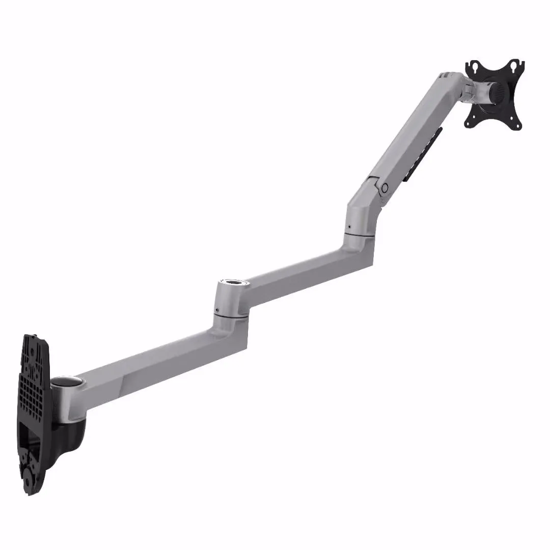 Silver/Black Wall Mount Aluminum Alloy Mechanical Spring Arm Full Mount 8kg Load Capacity