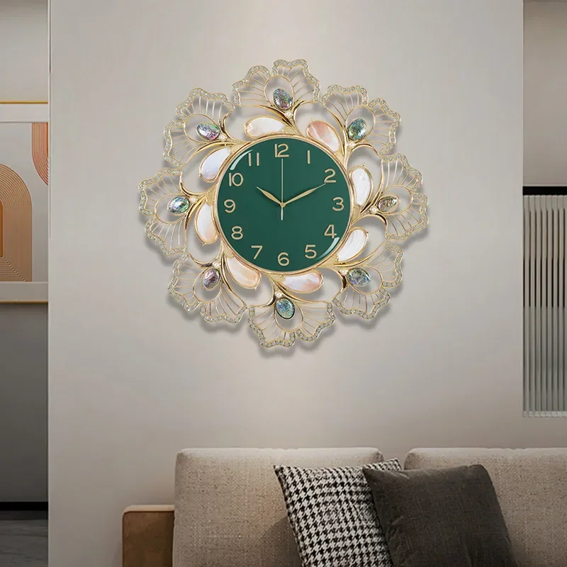 Creative Personalized Dial Silent Wall Clock Handmade Enamel Craft Light Luxury Simple Noise Free Home Decor Timepiece