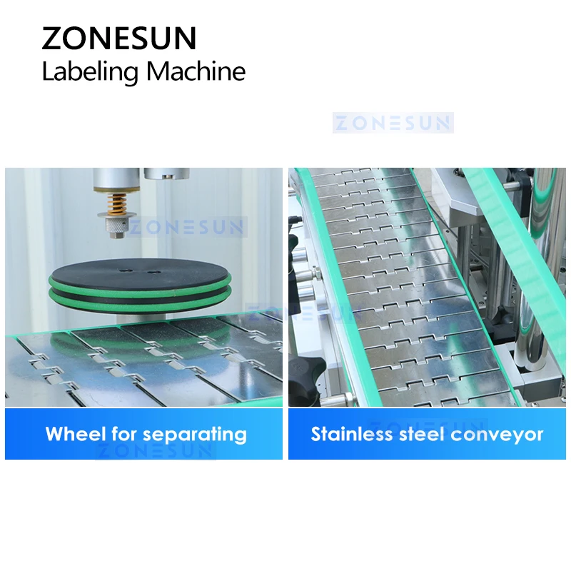 ZONESUN Round Bottle Wrap Around Labeling Machine Fire Extinguisher Big Cylindrical Containers Customizable Packaging ZS-TB400