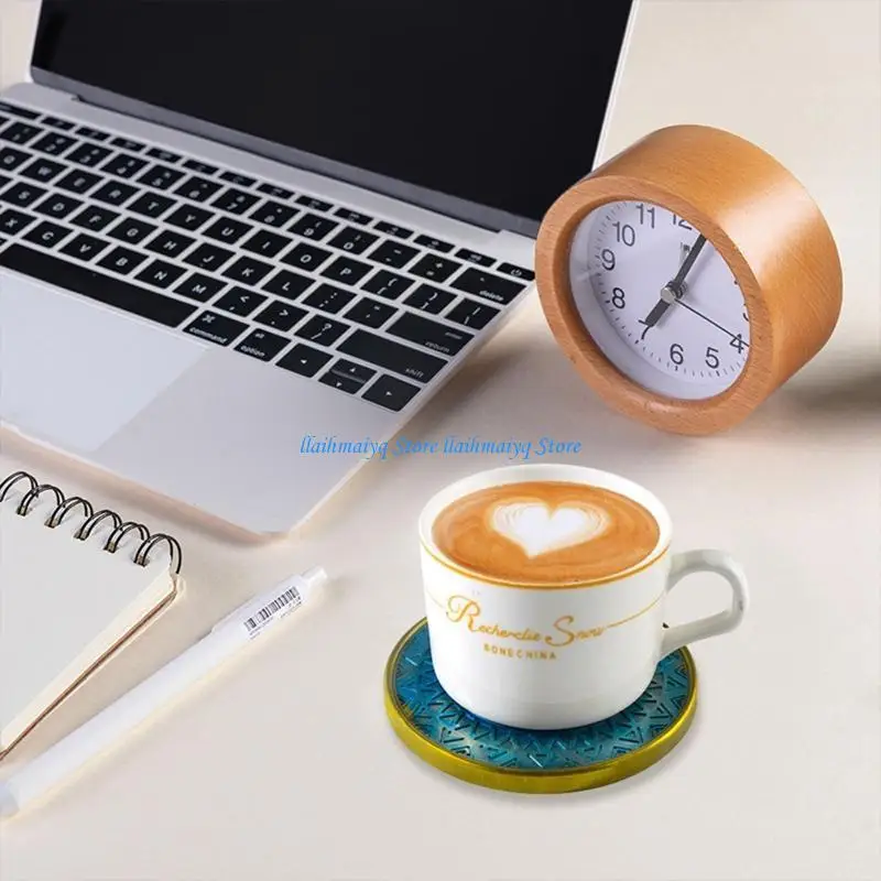 573B Patterned Round UV Epoxy Resin Mold Handmade Cup Mat Mug Pad Silicone Mould DIY Crafts Jewelry Home Decorations