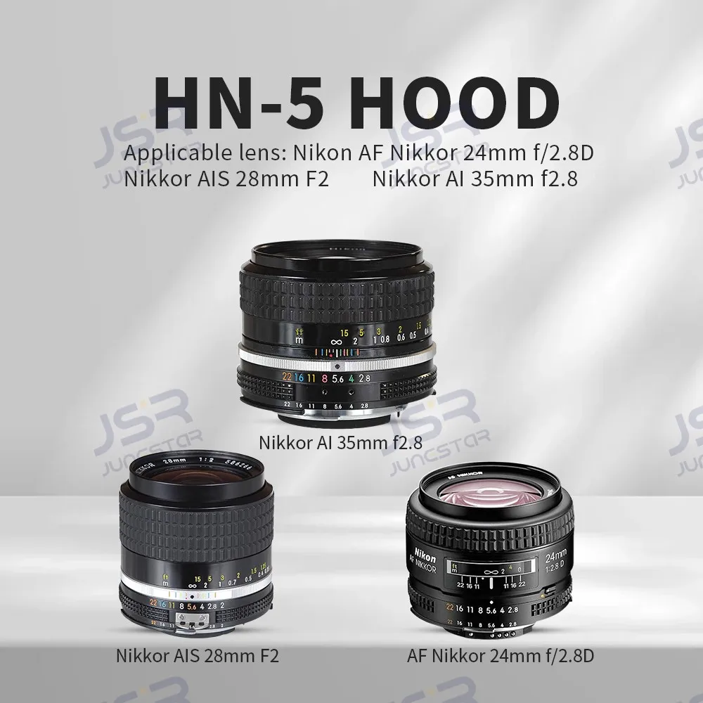 Резьбовой световой экран HN-5, подходит для объектива Nikon 24 мм F2.8D/28 мм F2/35 мм F2.8, аксессуары 52 мм