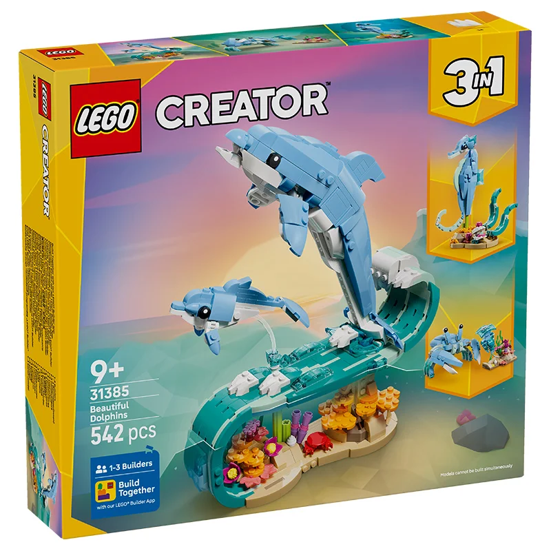 

Конструктор LEGO Creative Series 31385 «Морские животные: Красивые дельфины» — развивающая игрушка для мальчиков и девочек, отличный подарок