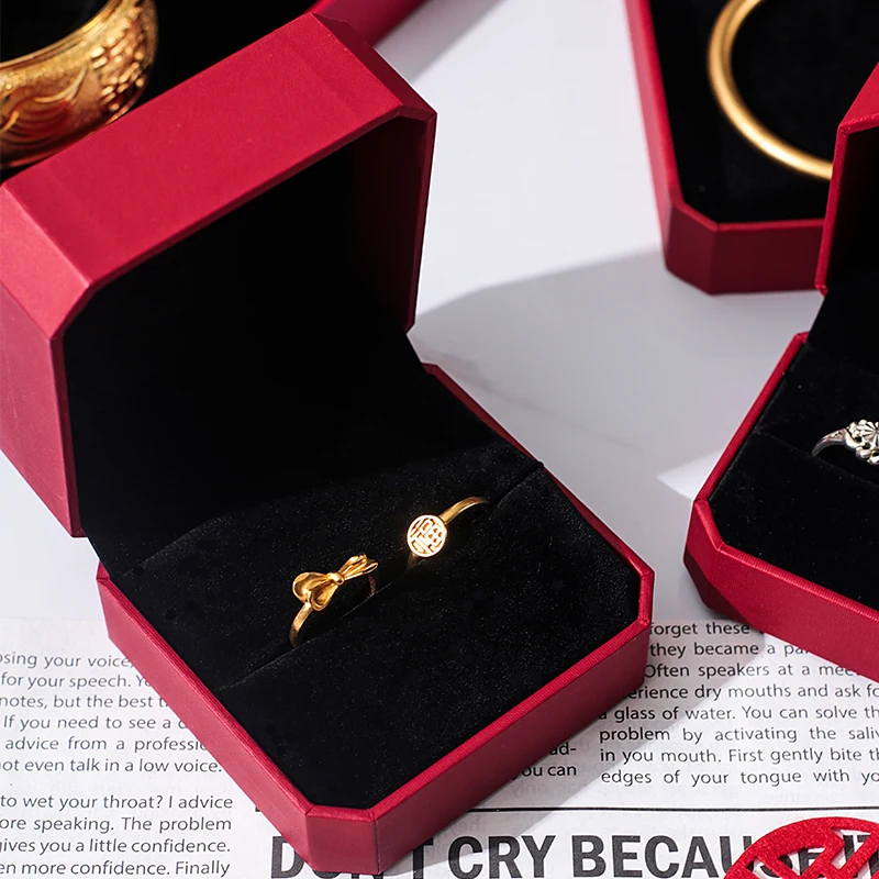 

Velvet Jewelry Box Cardboard Ring Display Case Jewelry Storage Packaging for Wedding Rings and Gifts