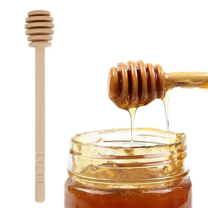 1Pcs Honey Stir Bar Wooden Home Honey Stick Jam Stirring Coffee Milk Stirring Stick Honey Picking Stick Honey Kitchen Tools