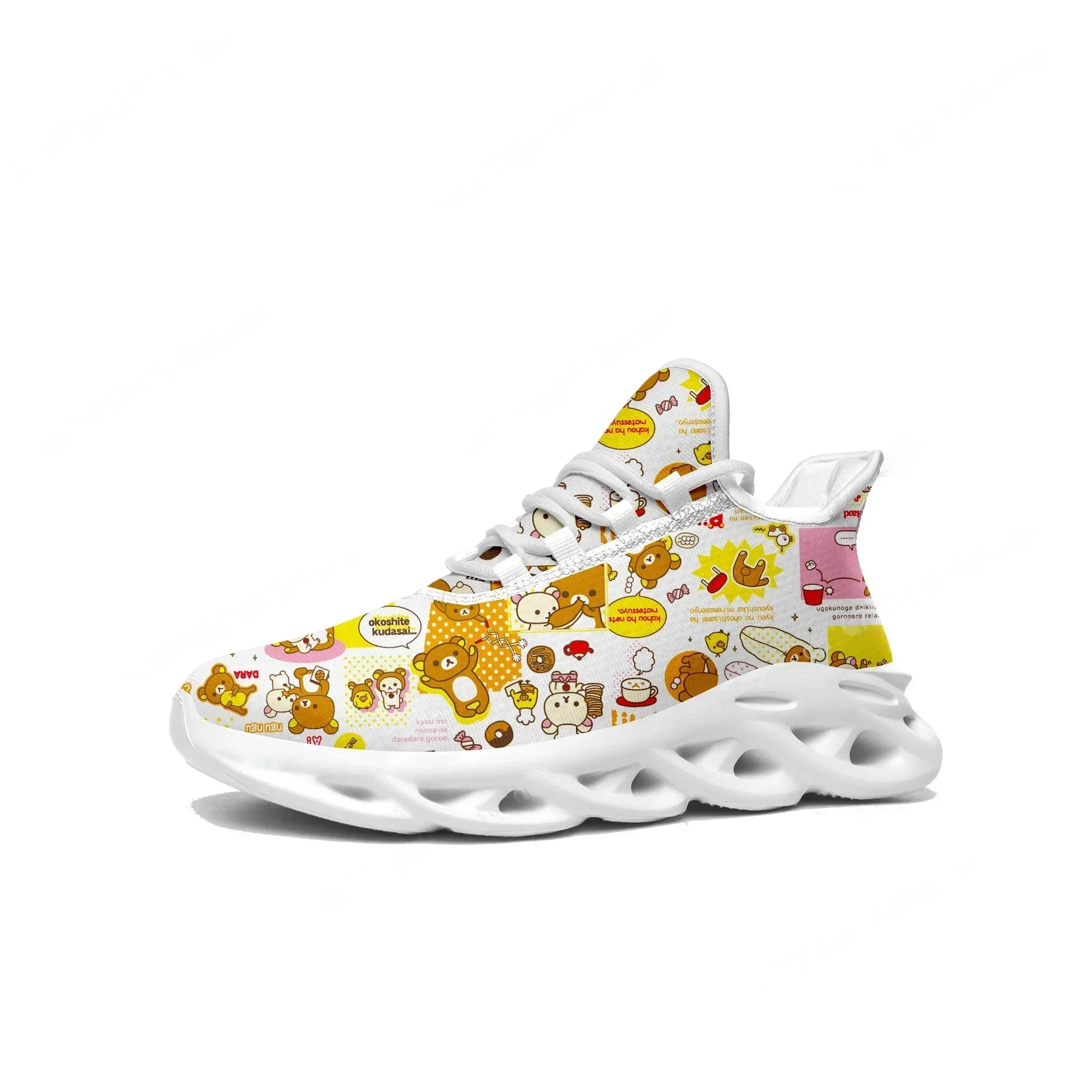 

Rilakkuma Flats Sneakers Mens Womens Teenager Sports Running Shoes High Quality Japanese Cartoon Custom Lace Up Mesh Footwear