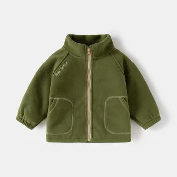 Ircomll New Children Boys Polar Fleece Jacket Autumn Winter Kids Coat Causal Toddler Stand Collar Zipper Outwear Boys Clothing 2