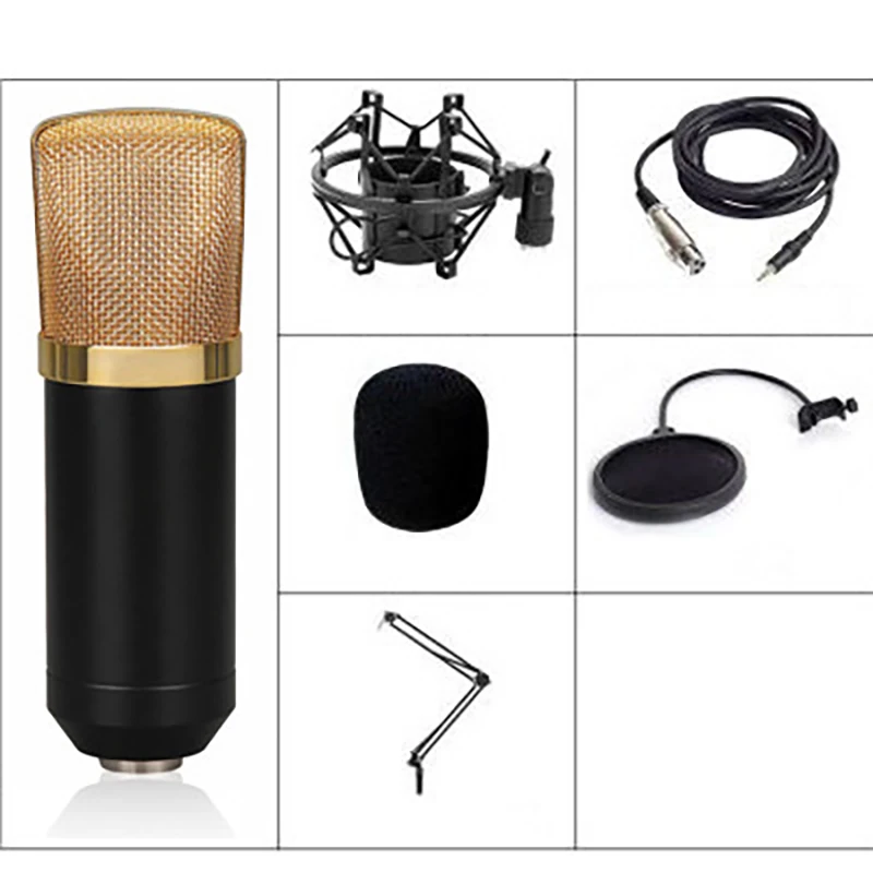 Condenser Microphone Set Studio Mic Equipment Recording Outdoor Gaming Microfono Usb