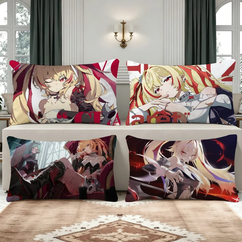 Game ZZZ Claret Flint cushion cover Breathable Washable Decor Shell Pillowcase Zipper Sofa Office Lumbar Decoration