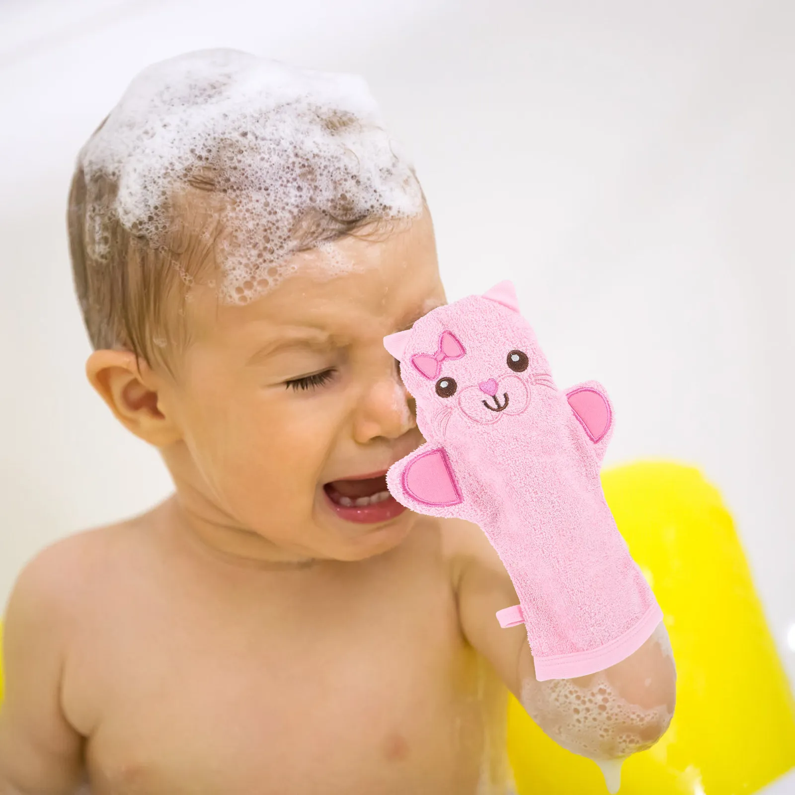 

2Pcs Cartoon Bath Gloves Kids Shower Mitt Exfoliating Scrubbing Glove for Baby Body Cleaning Lightweight Soft Skin Care Mittens