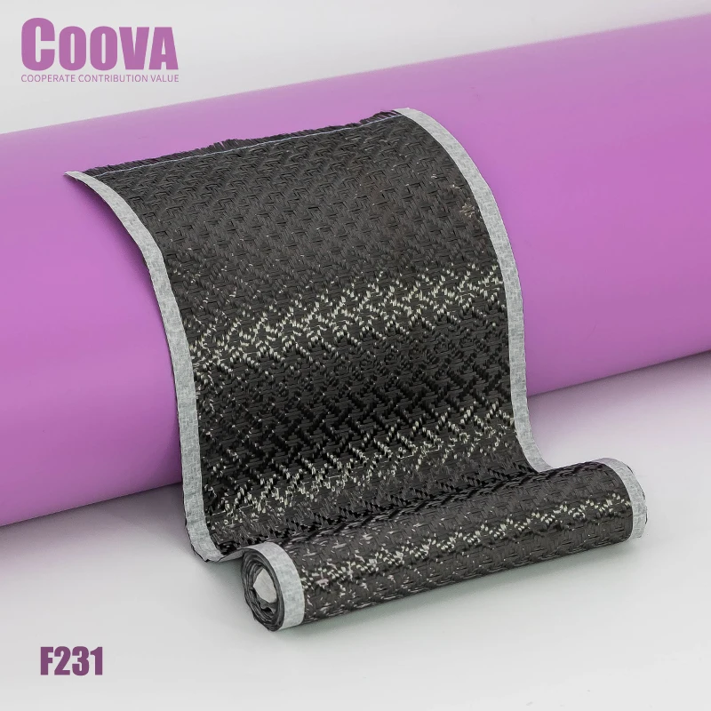 F231 COOVA 3K  Carbon Fiber Cloth X Pattern Fibra De Carbono Carbon Kevlar Fiber Fabric Jacquard Lotes Used For DIY Decoration