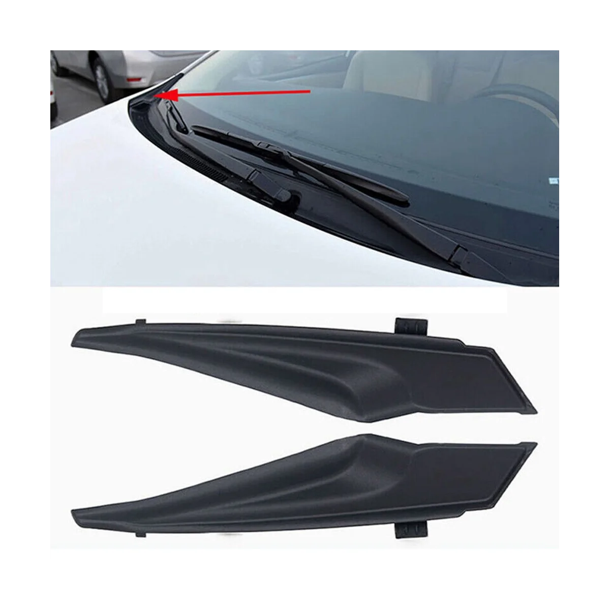 1Pair for Toyota Corolla 2014-2019 Car Front Windshield Wrap Corner Trim Wiper Side Trim Cover Lid 5382402140 5382302140