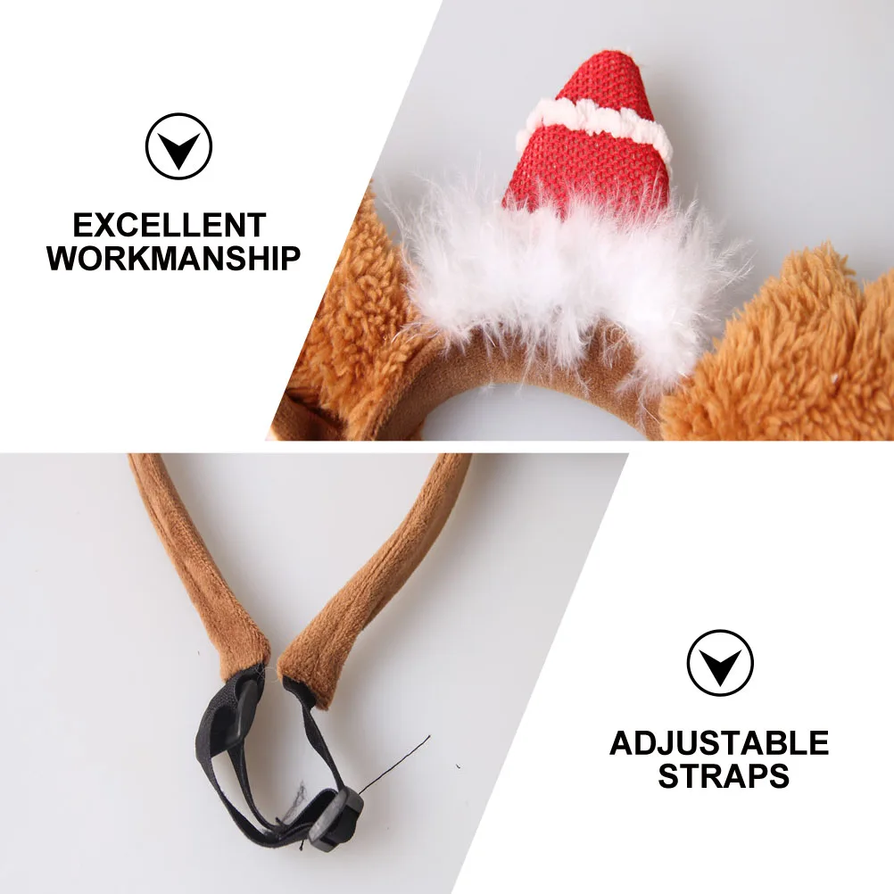 1Pcs Reindeer Antlers Headband Pet Headwear Christmas Cat Headband Dog Christmas Costume Dog Headband, Pet Headdress