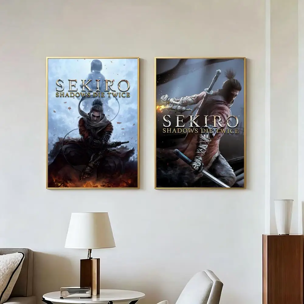 Game Classic Action S-Sekiro Poster Peel And Stick Wall Art Self Adhesive PP Waterproof Wall Decor Living Room Bedroom Gift