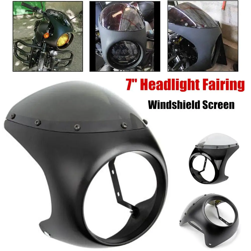 

7 Inch Motorcycle Front Headlight Cover Retro Waterproof Anti-fall Fairing Headlight Shade Fairing Modification Accessories