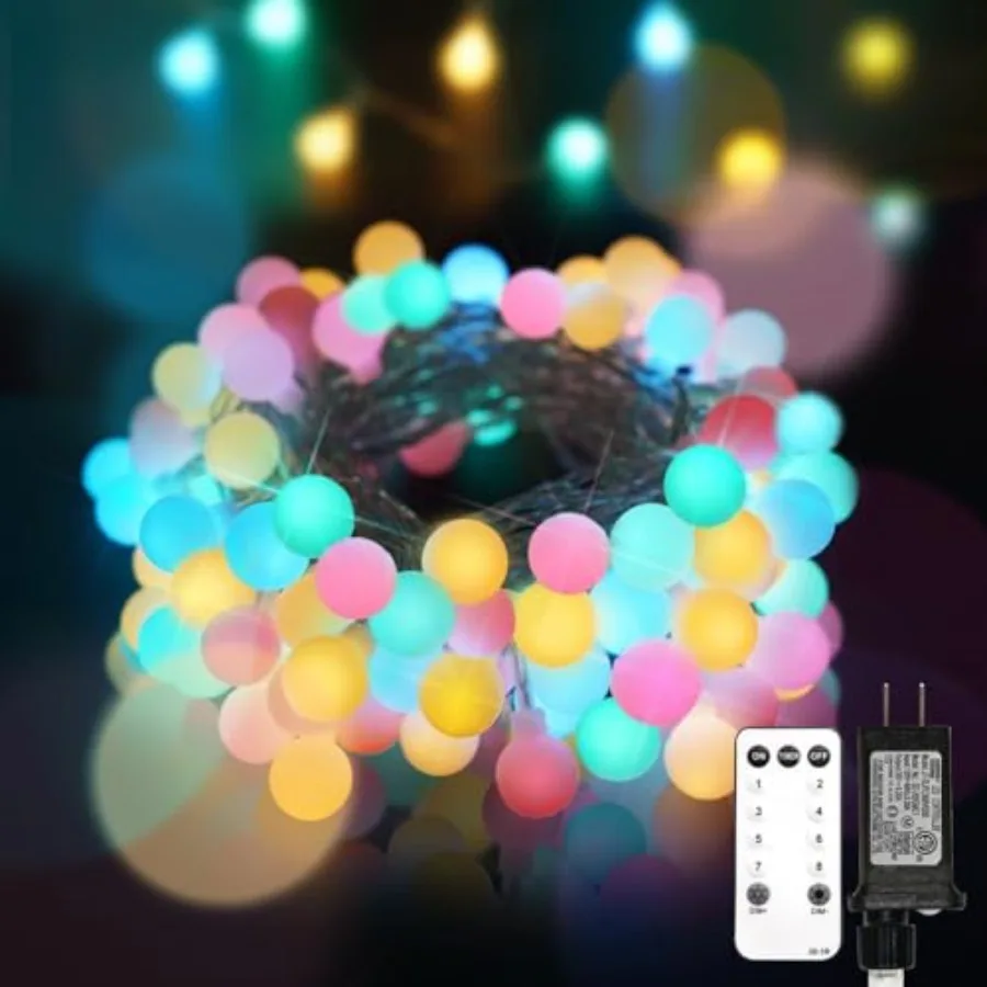 Pastel Easter String Lights, 66Feet 200 Led Connectable Globe String Lights Indoor with Timer, Fairy Lights Plug in for Mantle,