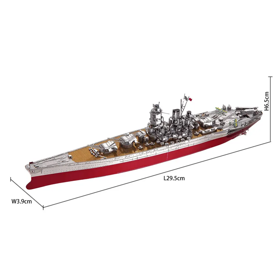 piececool BATTLESHIP YAMATO 3D模型キット Amazon.com: Piececool 3D 金屬拼圖軍用船舶模型套組大和戰艦金屬模型