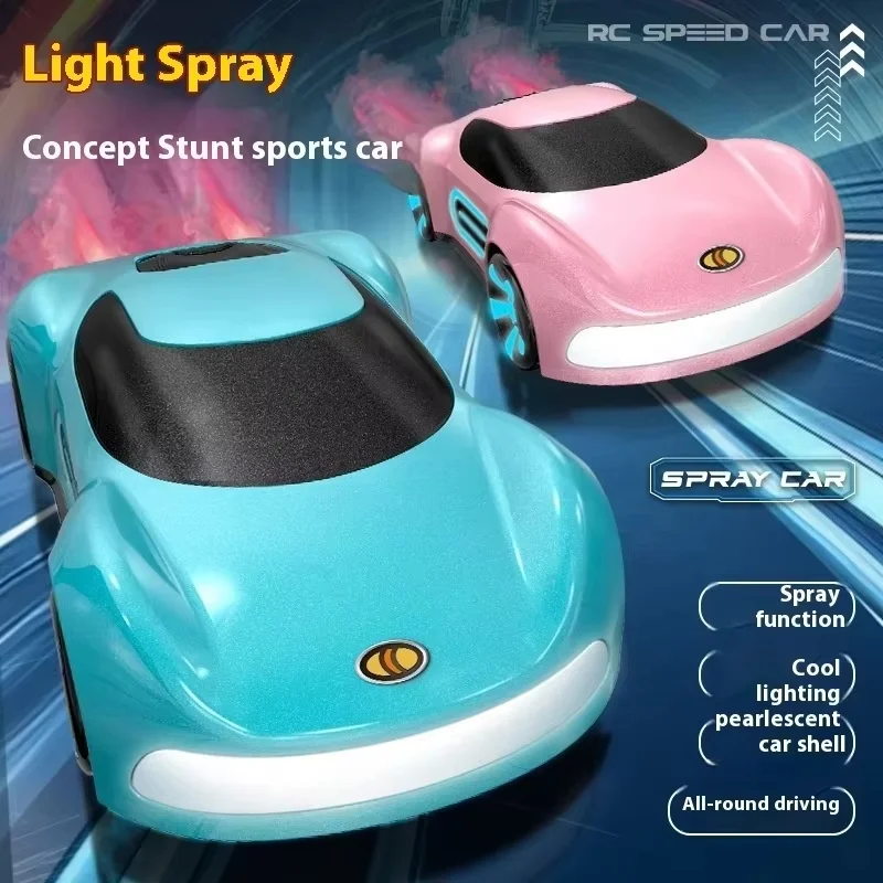 New Delin Stunt Remote Control Lamp Spray Drift Stunt Car Omnidirectional Electric Rc Concept Car Model Boy Outdoor Toy Gift