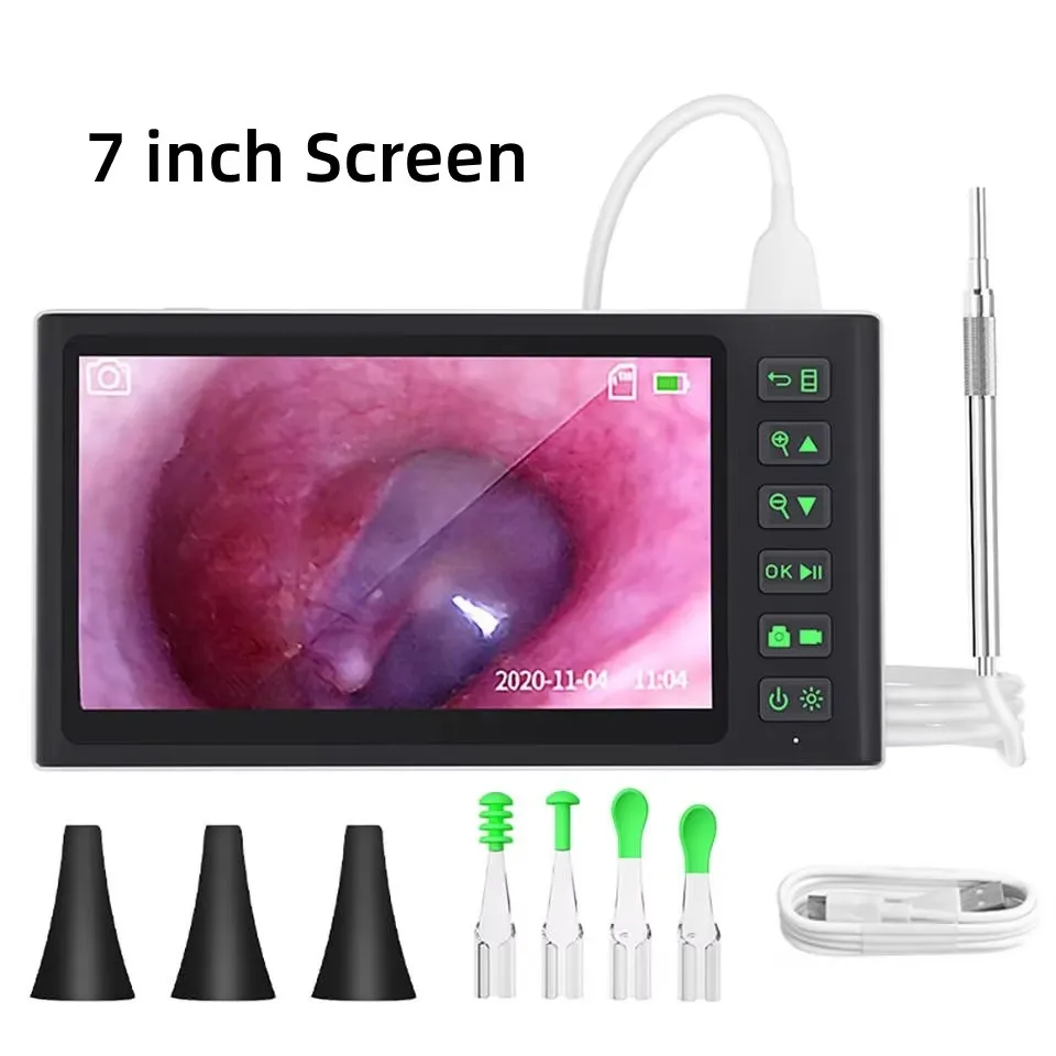 Otoscopio Digital con pantalla 3,9mm 1080P HD endoscopio limpiador de oídos con batería recargable de 2500mAh