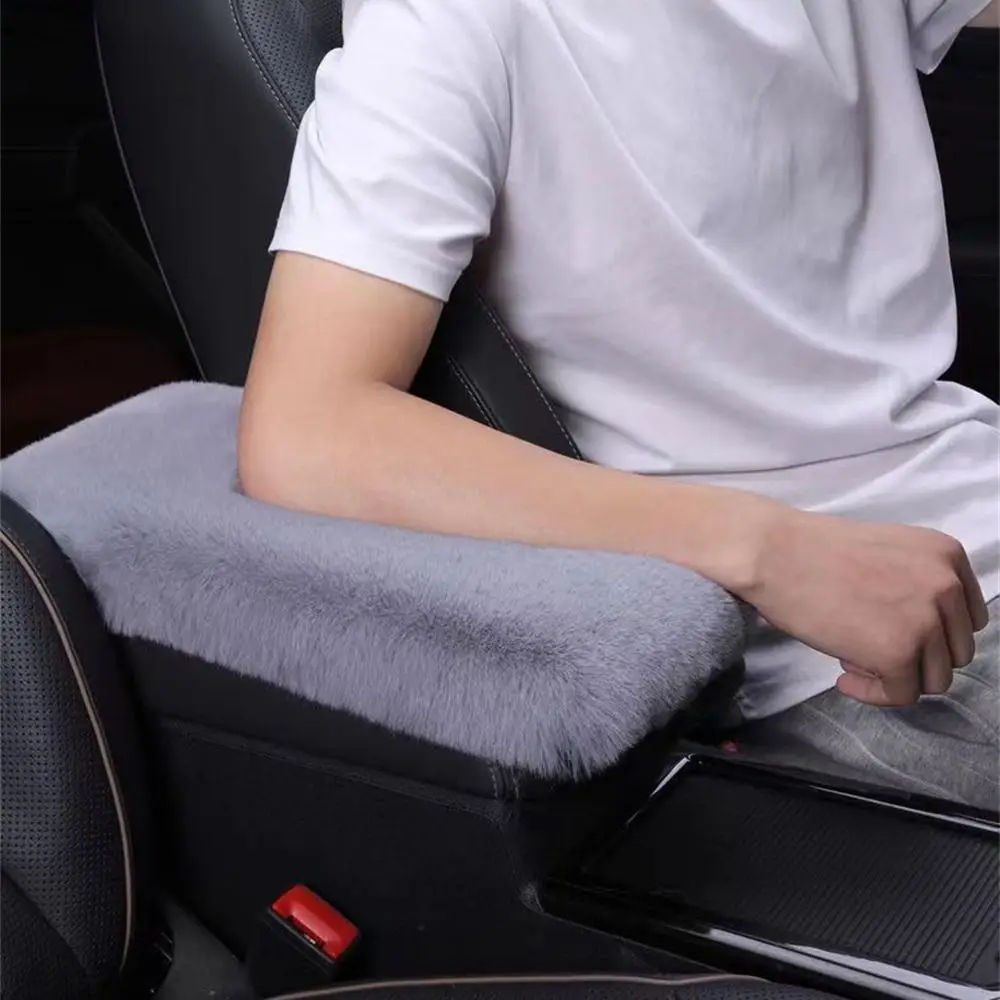 Plush Car Armrest Box Pad Protector Cover Tissue Storage Console Arm Rest Protection Interior Accessories Universal