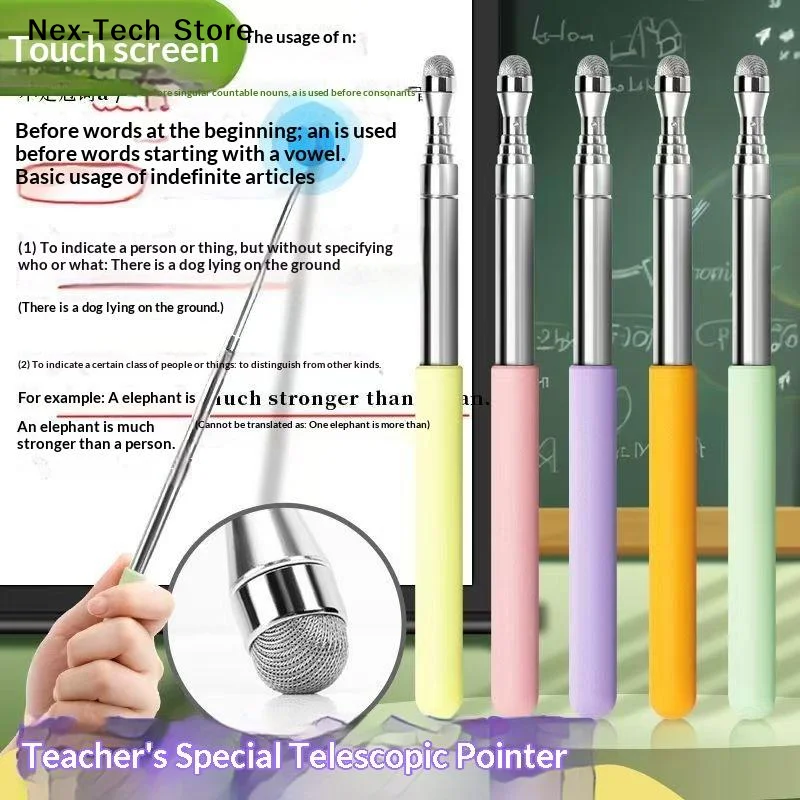 [NT]High Quality Stainless Steel Touch Screen Pen Telescopic Teaching Pointer Reading Sticks[NT]