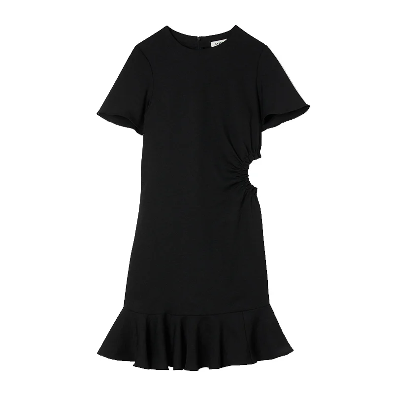 

Женская юбка MaSandeS из сетки с ажурной кружевной отделкой, драпировкой и А-образным силуэтом, с высокой талией, для чаепития