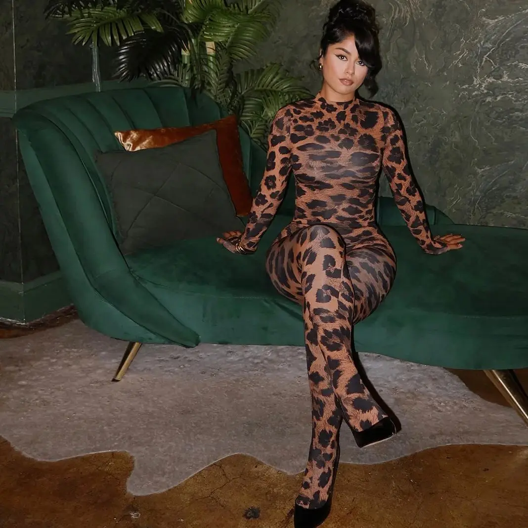 

Комплект из двух предметов с леопардовым принтом, женские повседневные брюки-карандаш, модные однотонные облегающие брюки 2025 года, женский комплект из 2 предметов, новый подходящий комплект