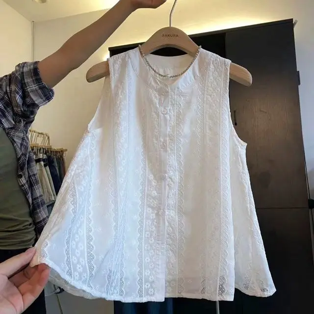 2025Blusen Mujer De Moda Frauen Blusen Ärmel Einfarbig Lose Shirts Stickerei Patchwork Spitze Mode Weiße Bluse Tops