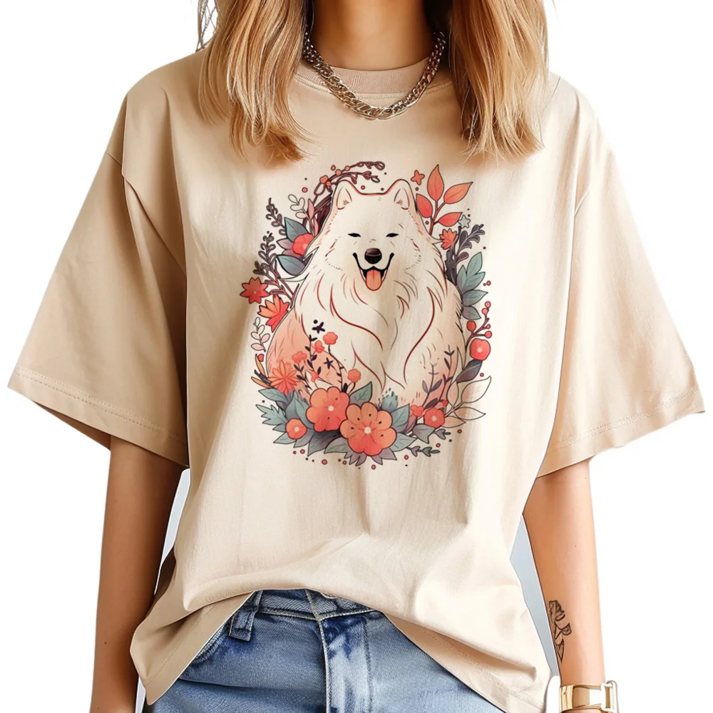 Samoyed tshirt women funny summer graphic t-shirts female anime clothes