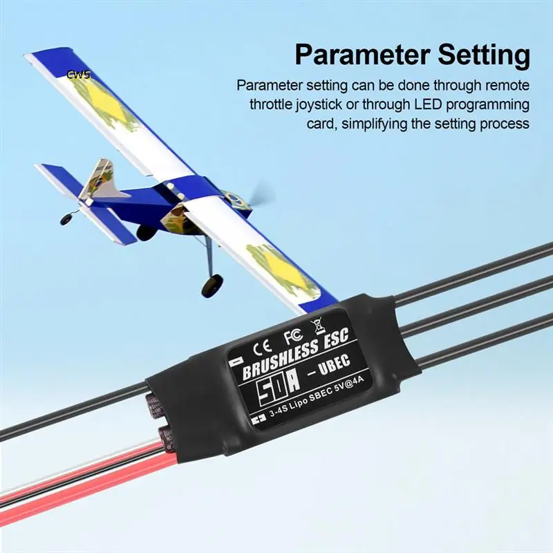 50A Бесщеточный ESC 2-3S Lipo Поддержка выхода BEC с картой программирования для радиоуправляемого автомобиля, лодки, самолета, детали «сделай сам»