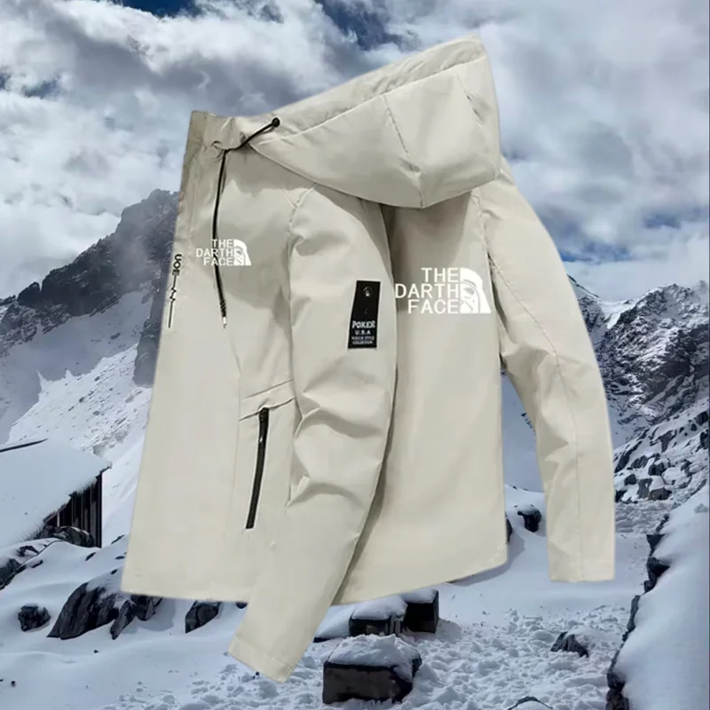 2026 All Season Universal Fashion Outdoor Sports Adventure Zipper Hooded Pocket Jacket Daily Street Walk Men' Casual Printed Top