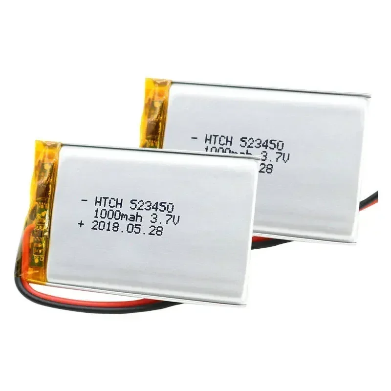 Upgrade New 523450 1000mAh 3.7V Li-Po Battery for Recording Pen VR/AR Devices Watch LED Flashlight Bluetooth Headphones