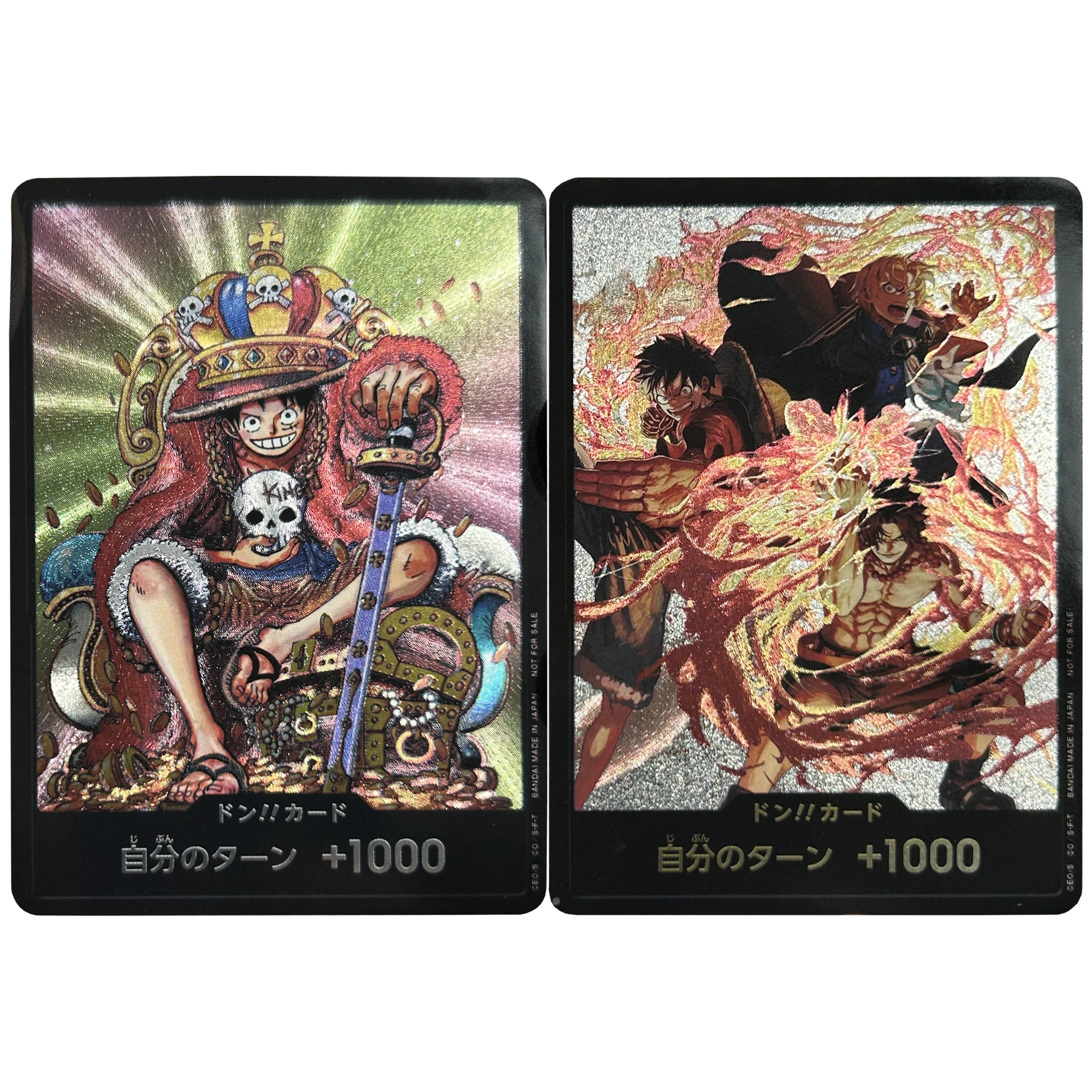 Diy OPCG Luffy Ace Sabo Texture Color Flash Card ACG Classic Single Card Game Anime Collection Card Gift Toy